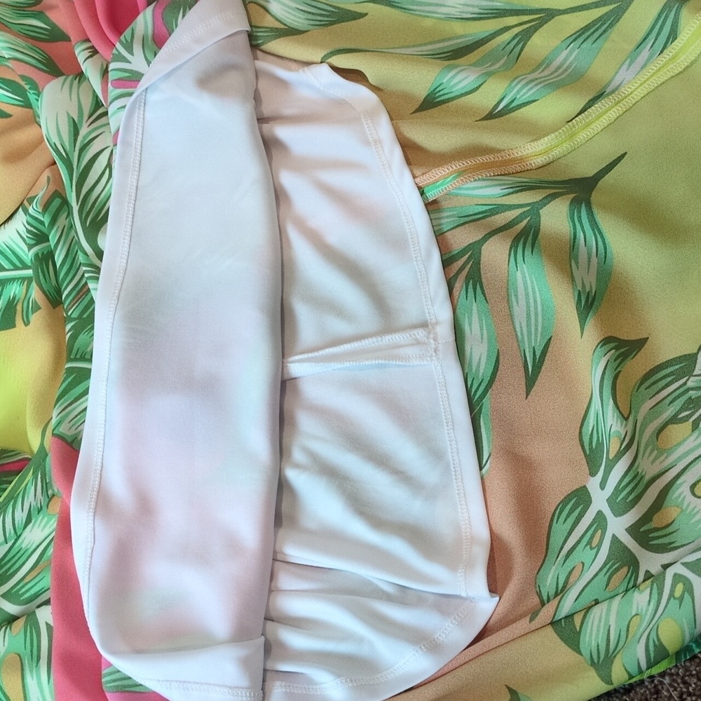 Ashley Stewart Tropical Sunset Hue Palm Print Halter Belted Maxi Dress 14/16 NWT - Picture 14 of 16